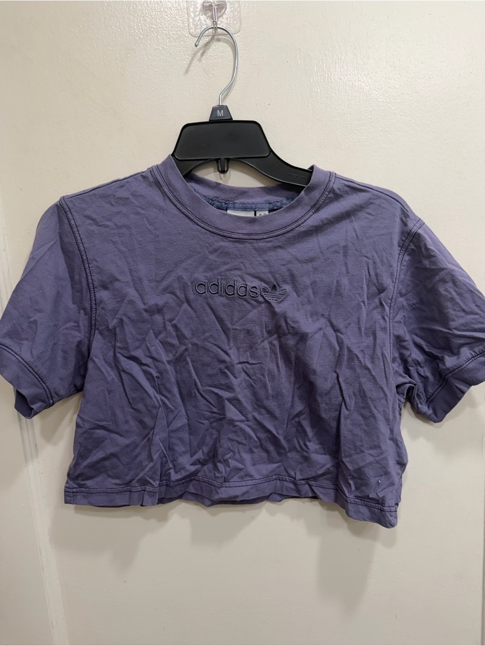 ❤️💜 5 for $20! adidas Lavender Crop Tee with Embroidered Logo